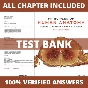 Test Bank for Principles of Human Anatomy, Tortora, 15th Edition (Tortora, 2020)