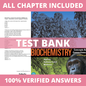 Test Bank for Biochemistry Concepts and Connections 2nd Edition (Appling, 2018)