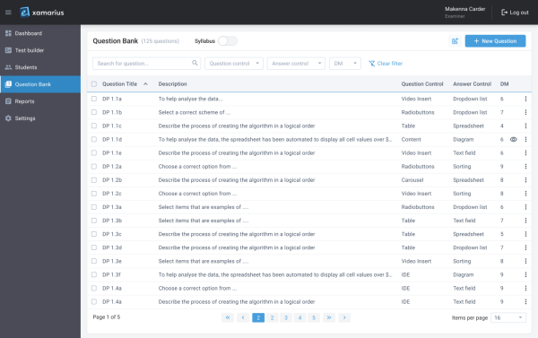 Xamarius test bank software